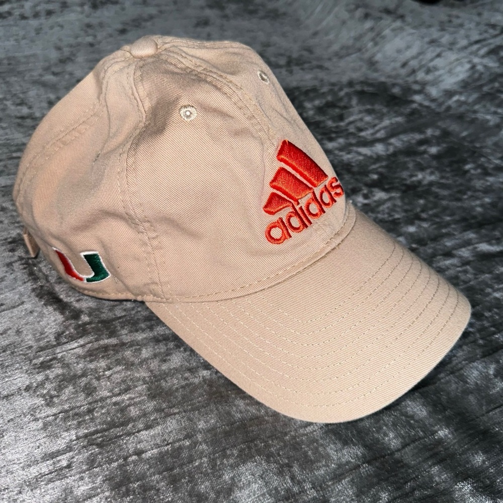 University of Miami Adidas Hat Khaki